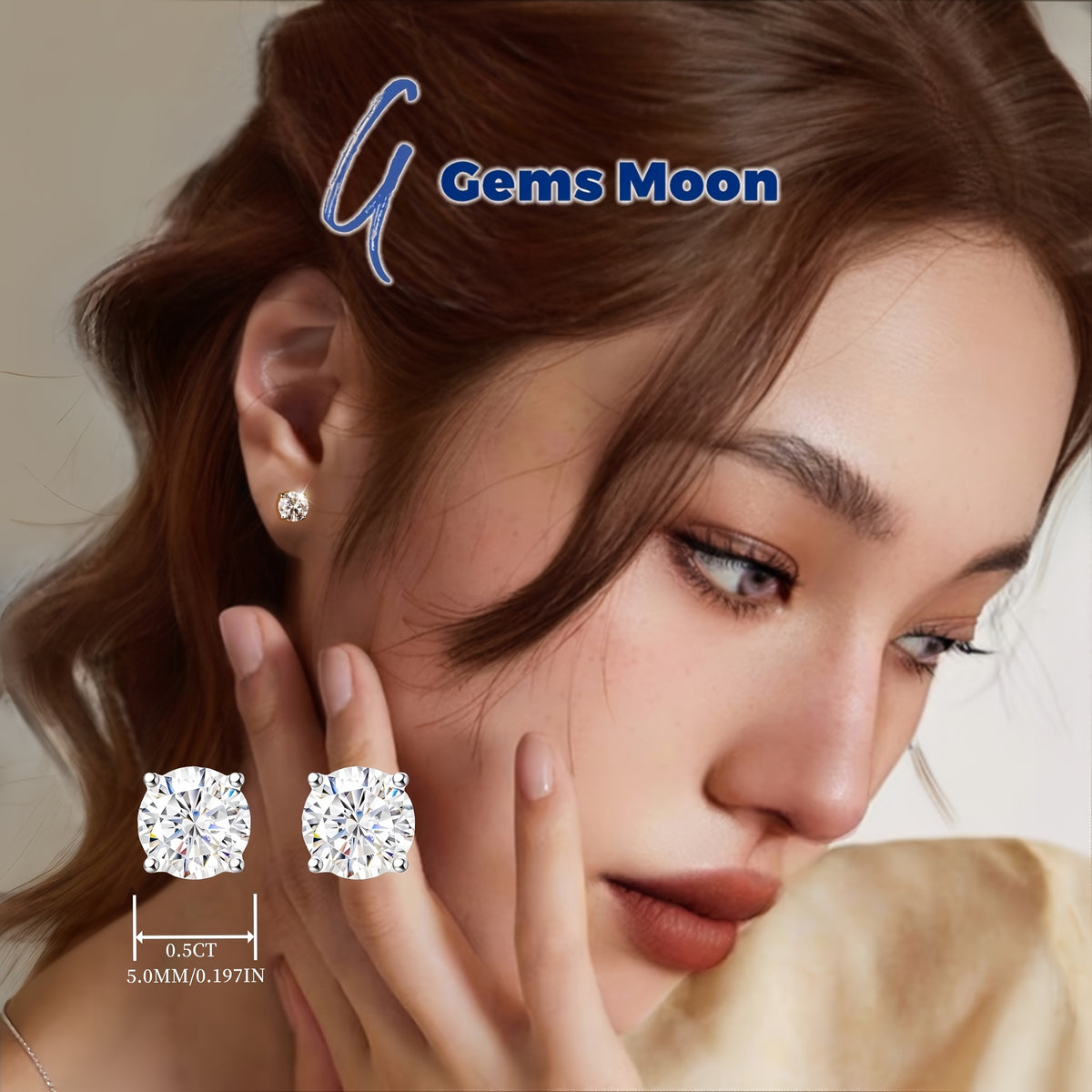 Stud Earrings for Women - Moissanite S925 Sterling Silver | D Color VVS1 Brilliant Cut Diamond - product detail view 23