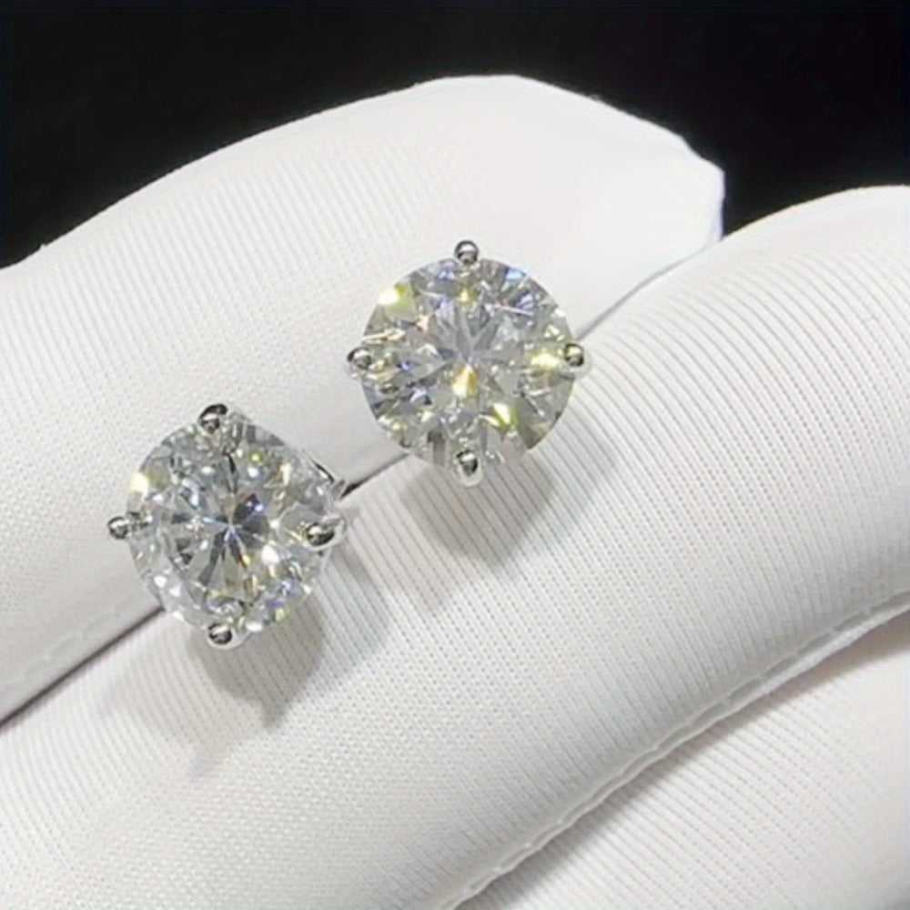 Stud Earrings for Women - Moissanite S925 Sterling Silver D Color VVS1 - 0.5CT 1CT 2CT 3CT 5CT - product detail view 14