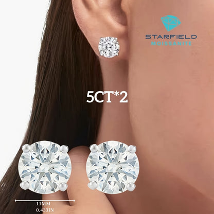 Stud Earrings for Women - Moissanite S925 Sterling Silver D Color VVS1 - 0.5CT 1CT 2CT 3CT 5CT - product detail view 26