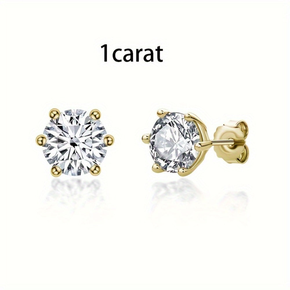 Stud Earrings for Women - Moissanite Vintage Style S925 Sterling Silver 0.5ct 1ct 2ct 3ct Round for - product detail view 6