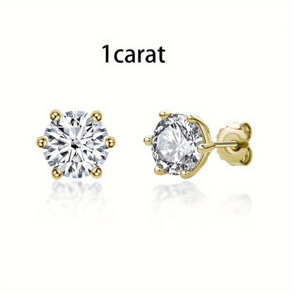 Stud Earrings for Women - Moissanite Vintage Style S925 Sterling Silver 0.5ct 1ct 2ct 3ct Round for - product detail view 6