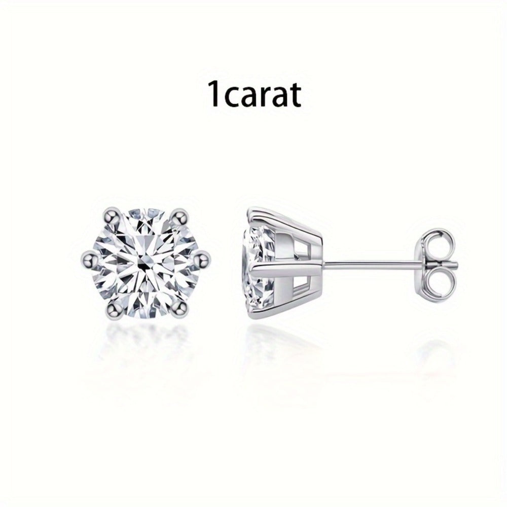 Stud Earrings for Women - Moissanite Vintage Style S925 Sterling Silver 0.5ct 1ct 2ct 3ct Round for - product detail view 10