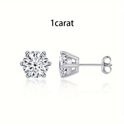 Stud Earrings for Women - Moissanite Vintage Style S925 Sterling Silver 0.5ct 1ct 2ct 3ct Round for - product detail view 10