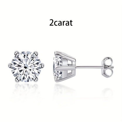 Stud Earrings for Women - Moissanite Vintage Style S925 Sterling Silver 0.5ct 1ct 2ct 3ct Round for - product detail view 11