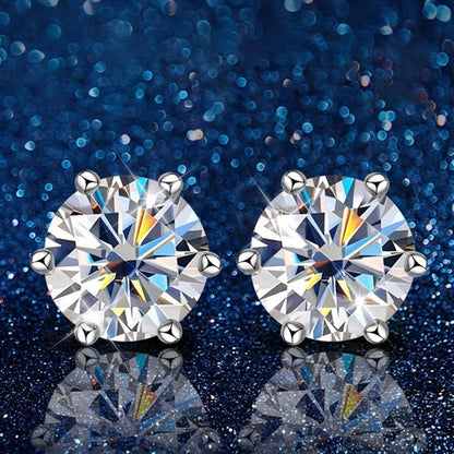 Stud Earrings for Women - Moissanite Vintage Style S925 Sterling Silver 0.5ct 1ct 2ct 3ct Round for - product detail view 14
