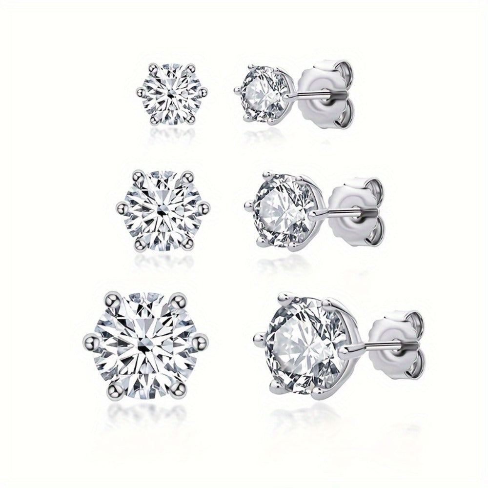 Stud Earrings for Women - Moissanite Vintage Style S925 Sterling Silver 0.5ct 1ct 2ct 3ct Round for - product detail view 17