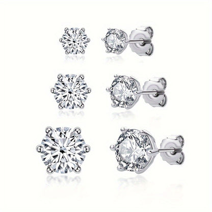 Stud Earrings for Women - Moissanite Vintage Style S925 Sterling Silver 0.5ct 1ct 2ct 3ct Round for - product detail view 17