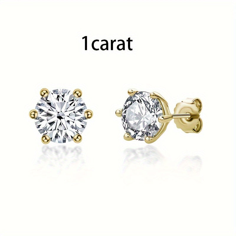 Stud Earrings for Women - Moissanite Vintage Style S925 Sterling Silver 0.5ct 1ct 2ct 3ct Round for - product detail view 19