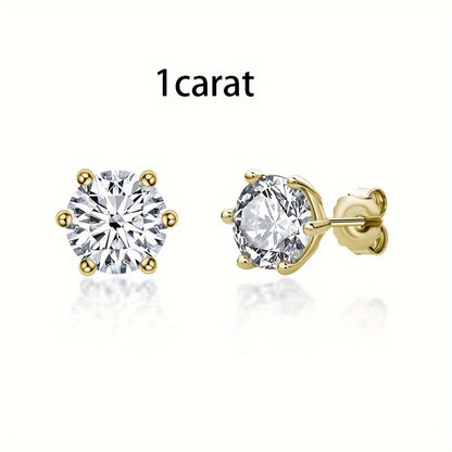 Stud Earrings for Women - Moissanite Vintage Style S925 Sterling Silver 0.5ct 1ct 2ct 3ct Round for - product detail view 19