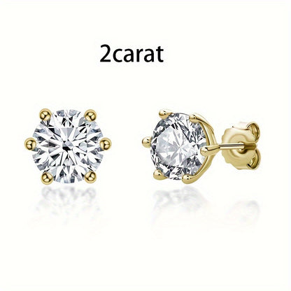 Stud Earrings for Women - Moissanite Vintage Style S925 Sterling Silver 0.5ct 1ct 2ct 3ct Round for - product detail view 20
