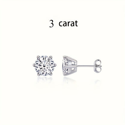 Stud Earrings for Women - Moissanite Vintage Style S925 Sterling Silver 0.5ct 1ct 2ct 3ct Round for - product detail view 21