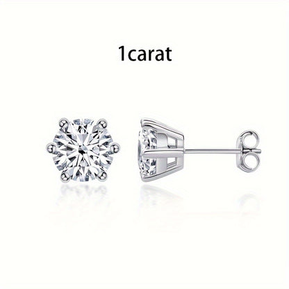Stud Earrings for Women - Moissanite Vintage Style S925 Sterling Silver 0.5ct 1ct 2ct 3ct Round for - product detail view 23