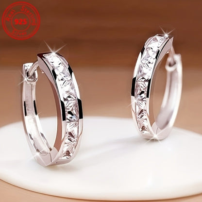 Stud Earrings for Women - S925 Sterling Silver CZ 2 Pairs - Sparkling Zirconia Hypoallergenic for - product detail view 8