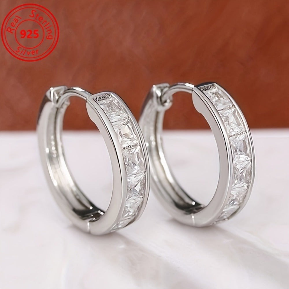 Stud Earrings for Women - S925 Sterling Silver CZ 2 Pairs - Sparkling Zirconia Hypoallergenic for - product detail view 12