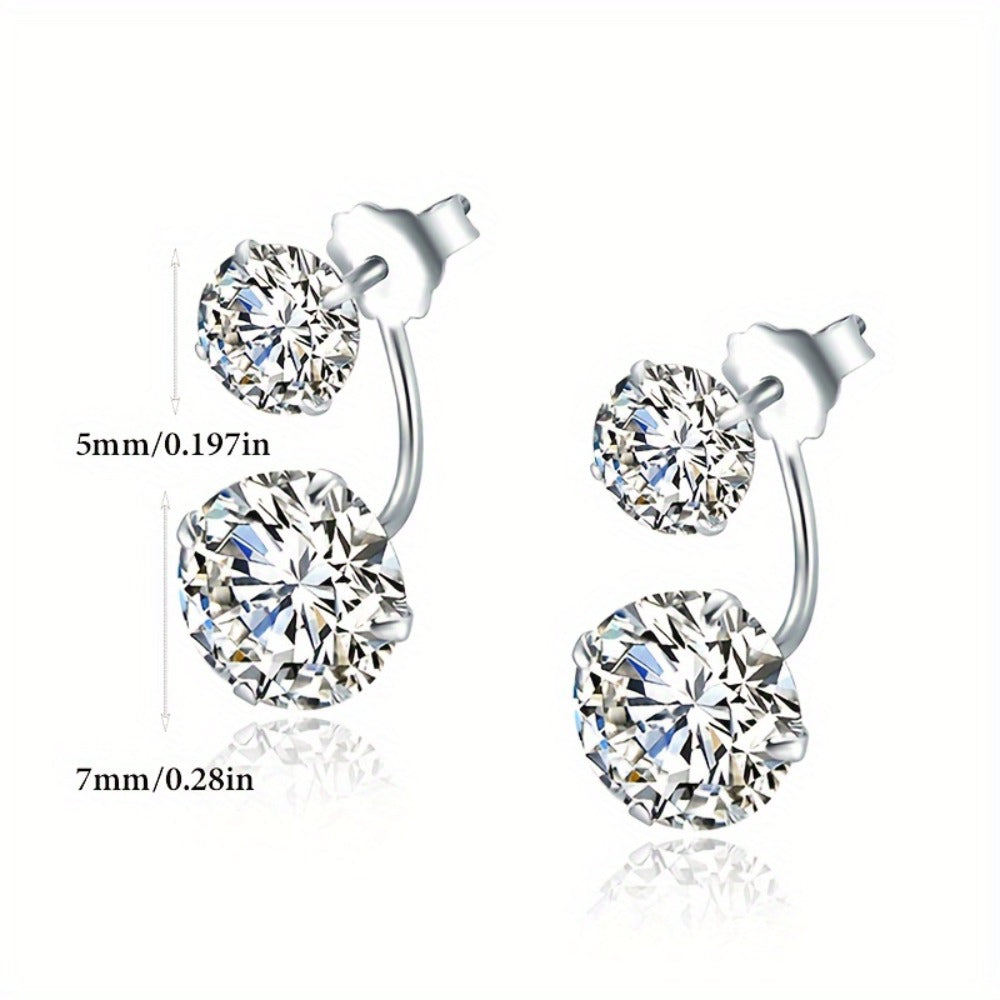 Stud Earrings for Women - S925 Sterling Silver Elegant for - Delicate Luxury Silver , Low Allergy - product detail view 4