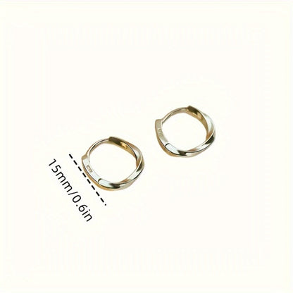 Stud Earrings for Women - S925 Sterling Silver Huggie Hoop - 18K Gold Plated Hypoallergenic Simple - product detail view 6