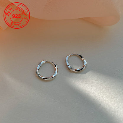 Stud Earrings for Women - S925 Sterling Silver Huggie Hoop - 18K Gold Plated Hypoallergenic Simple - product detail view 17