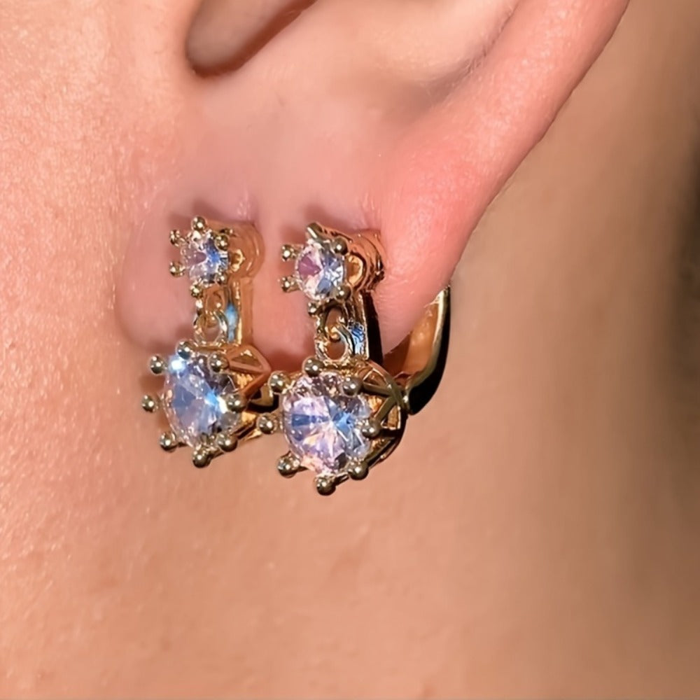 Stud Earrings for Women - S925 Sterling Silver Screw Back - Hip Hop Gold Ear for & Men, Secure - product detail view 6