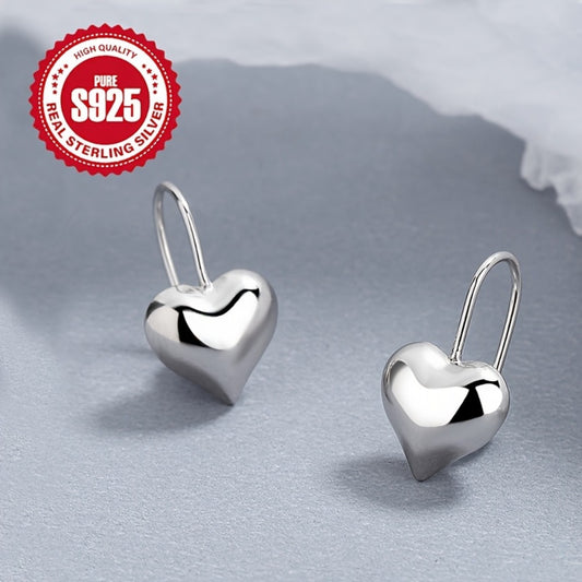 Stud Earrings for Women - Sterling Silver Heart for 925 Hypoallergenic Love Heart Vintage Minimalist - main product view