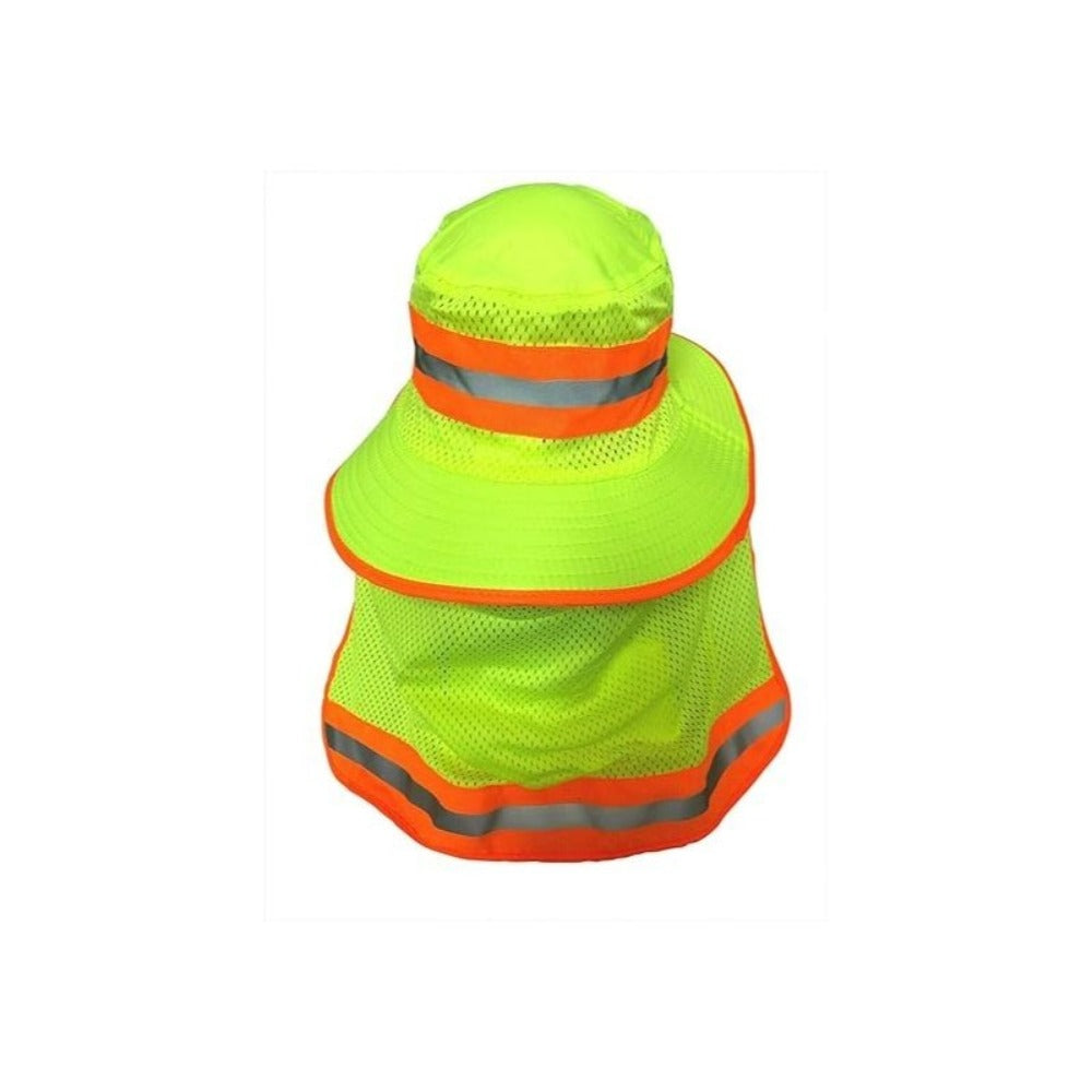 Sun Hat - Boonie Wide Brim with Neck Flap High Visibility Reflective Strips UV - product detail view 2