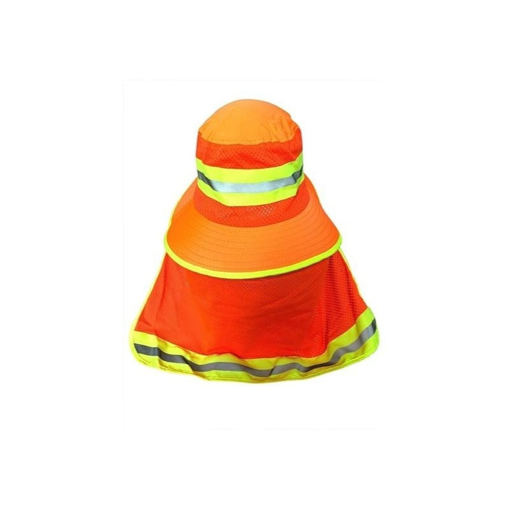Sun Hat - Boonie Wide Brim with Neck Flap High Visibility Reflective Strips UV - product detail view 5