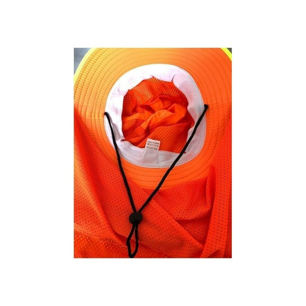 Sun Hat - Boonie Wide Brim with Neck Flap High Visibility Reflective Strips UV - product detail view 6