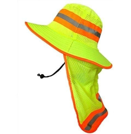 Sun Hat - Boonie Wide Brim with Neck Flap High Visibility Reflective Strips UV - product detail view 7