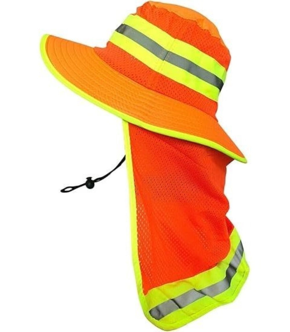 Sun Hat - Boonie Wide Brim with Neck Flap High Visibility Reflective Strips UV - product detail view 8