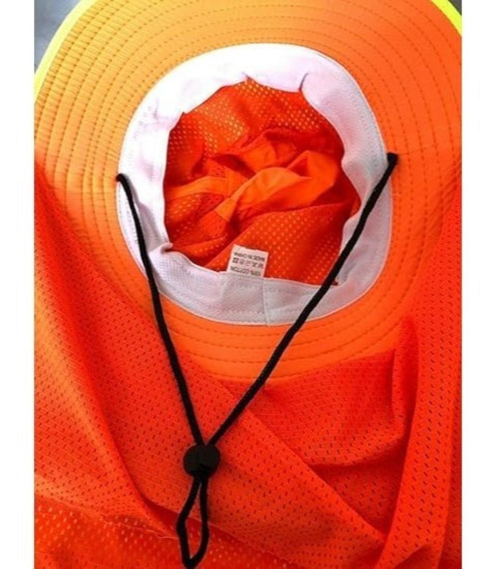 Sun Hat - Boonie Wide Brim with Neck Flap High Visibility Reflective Strips UV - product detail view 12