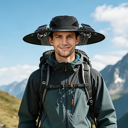Sun Hat - Solar Powered Fan with UV Protection 3-Speed Adjustable Cooling Fan Cap - main product view
