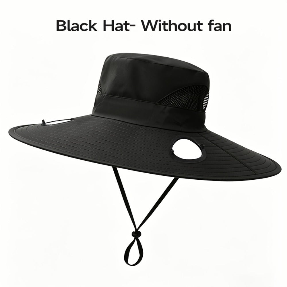 Sun Hat - Solar Powered Fan with UV Protection 3-Speed Adjustable Cooling Fan Cap - product detail view 3