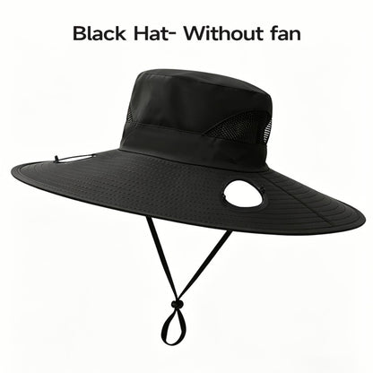 Sun Hat - Solar Powered Fan with UV Protection 3-Speed Adjustable Cooling Fan Cap - product detail view 3