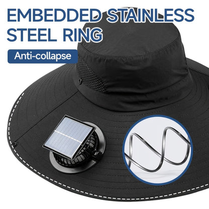 Sun Hat - Solar Powered Fan with UV Protection 3-Speed Adjustable Cooling Fan Cap - product detail view 4