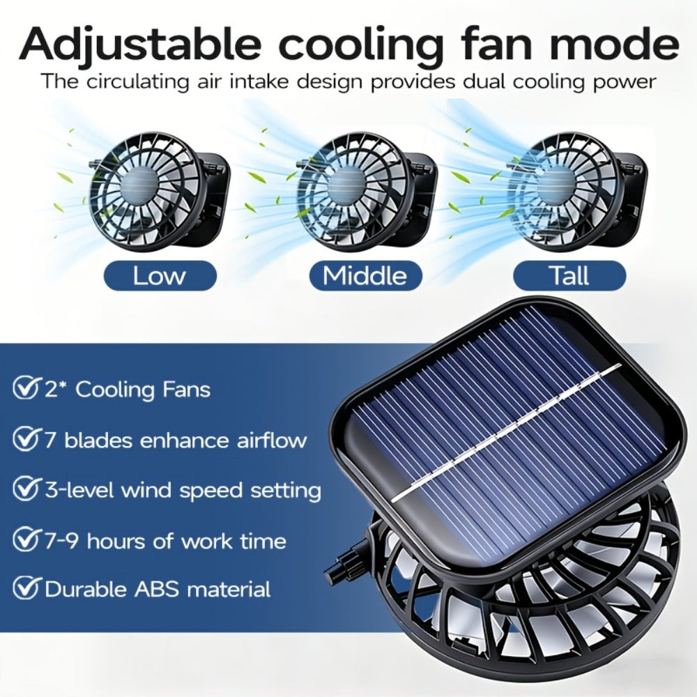 Sun Hat - Solar Powered Fan with UV Protection 3-Speed Adjustable Cooling Fan Cap - product detail view 9