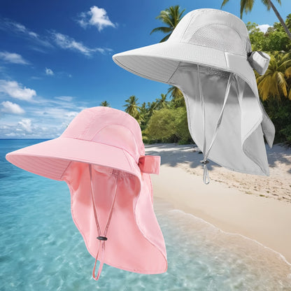 Sun Hats - Hat Women Wide Brim Foldable Bucket Hat with Neck Cover - UPF UV - main product view