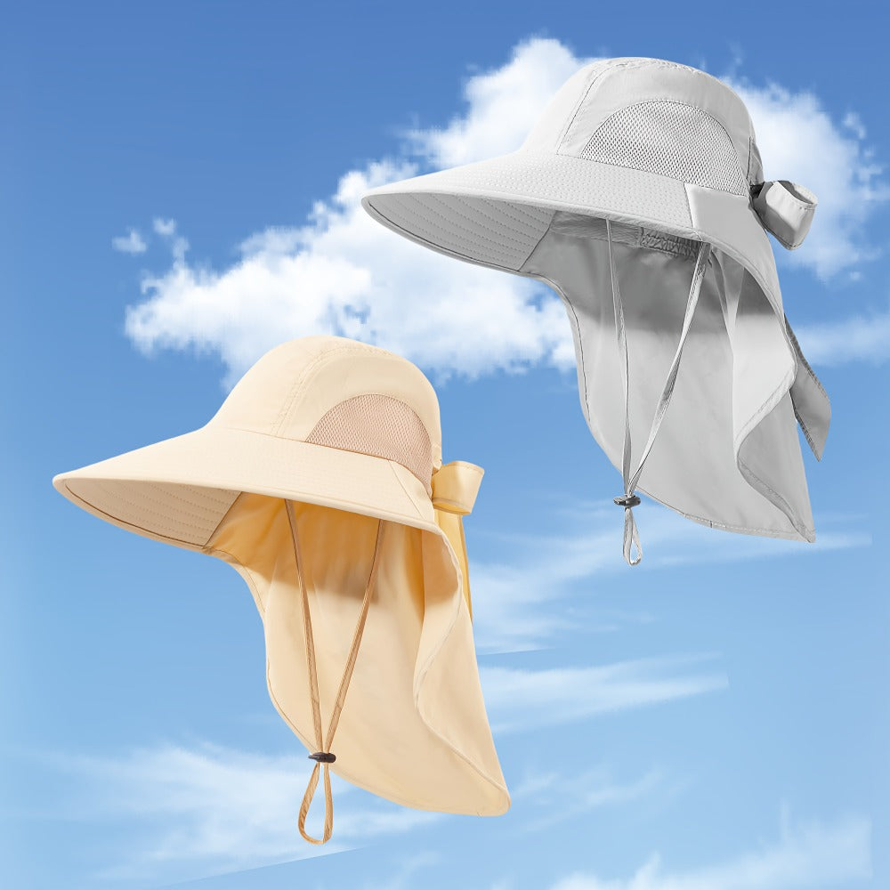 Sun Hats - Hat Women Wide Brim Foldable Bucket Hat with Neck Cover - UPF UV - product detail view 5