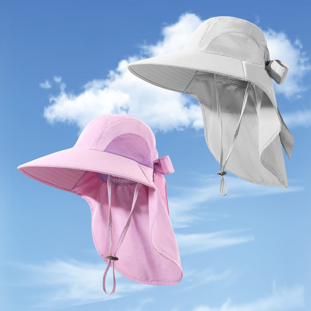 Sun Hats - Hat Women Wide Brim Foldable Bucket Hat with Neck Cover - UPF UV - product detail view 19