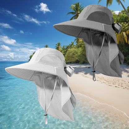 Sun Hats - Hat Women Wide Brim Foldable Bucket Hat with Neck Cover - UPF UV - product detail view 23