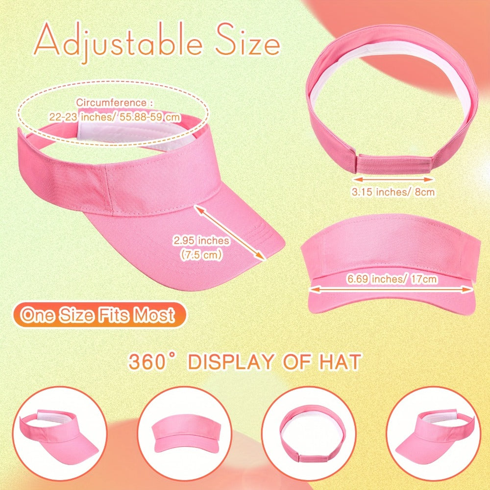 Sun Visor - Hat Bulk 36 Pack Adjustable Lightweight Empty Top Cap for Men Women Tennis - product detail view 3