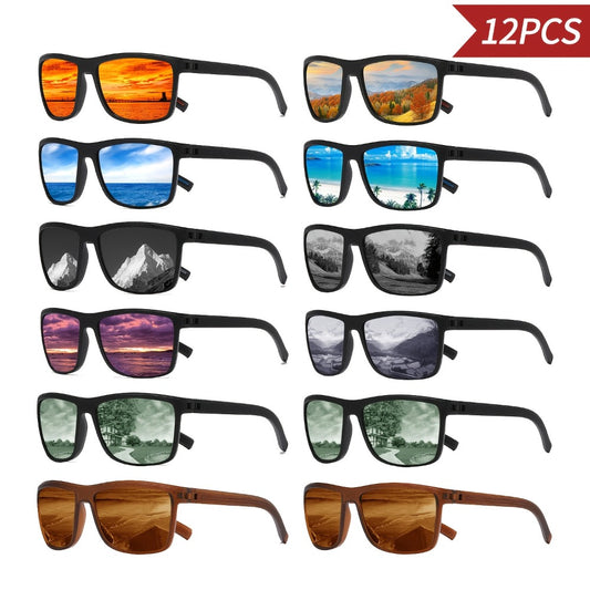 Sunglasses for Men - Bulk 12 Pack for & Women Classic Square Retro UV400 Wholesale Eyewear Set - main product view