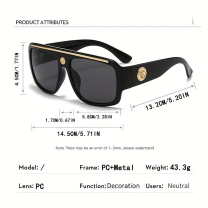 Sunglasses for Men - Cyberpunk Square Glasses Metal Frame Street Style Lightweight Unisex - product detail view 8
