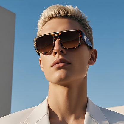 Sunglasses for Men - Cyberpunk Square Glasses Metal Frame Street Style Lightweight Unisex - product detail view 9