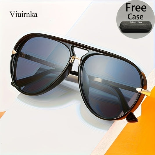 Sunglasses for Men - Double Bridge Women Retro Vintage UV Protection Unisex Lightweight Shades - main product view
