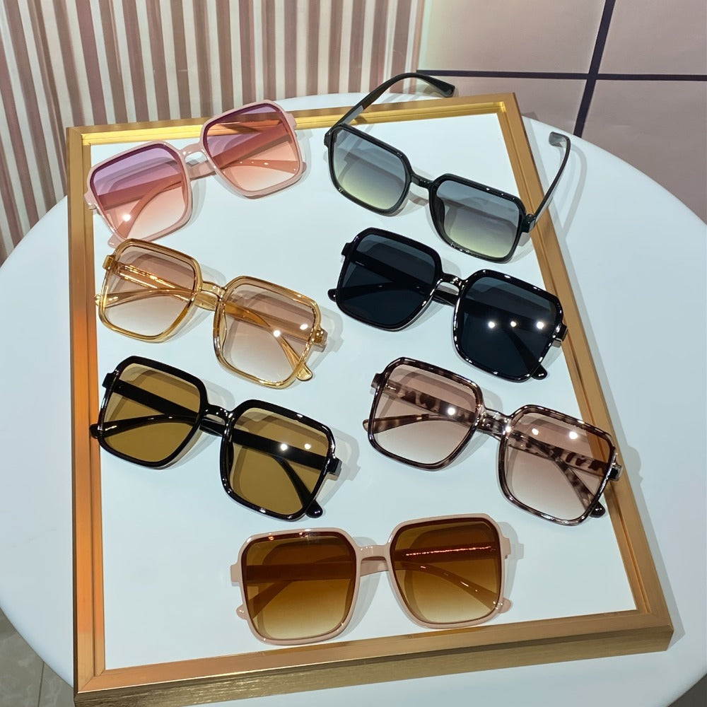 Sunglasses for Women - Fashion Glasses 14 Pack Square Frame Dopamine Colorful Large Rim Cute - product detail view 5