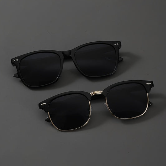 Sunglasses for Men - Fashion Glasses 2 Pack Square Frame Lightweight Decorative Eyewear for - main product view