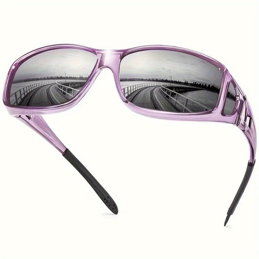 Sunglasses for Men - Fit Over Rectangular Fashion Eyewear Unisex Over Prescription Glasses - main product view