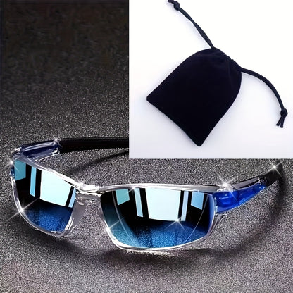 Sunglasses for Men - Full Frame Glasses Lightweight PC Lens - Futuristic Modern Eyewear with - product detail view 14