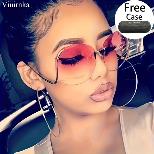 Sunglasses for Women - Gradient for Gold Metal Frame, Ocean Color Gradient Lenses UV Protection - main product view