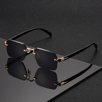 Sunglasses for Men - Gradient Women Metal Frame HD Lens Light Luxury Fashion Eyewear, Exquisite - product detail view 5