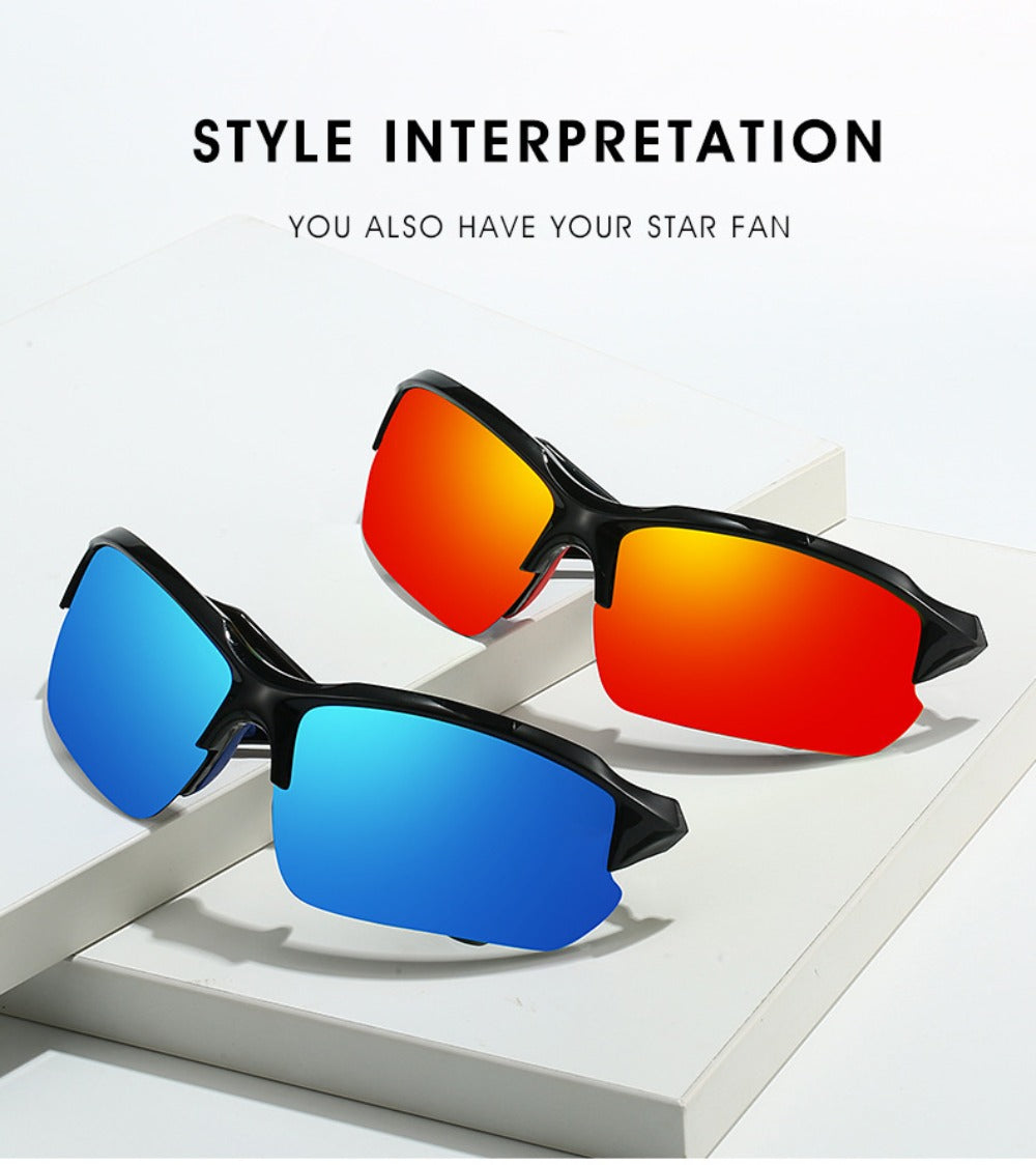 Sunglasses for Men - Half Frame Sports for 3 Pack - Lightweight UV Protection Outdoor Goggles - product detail view 12